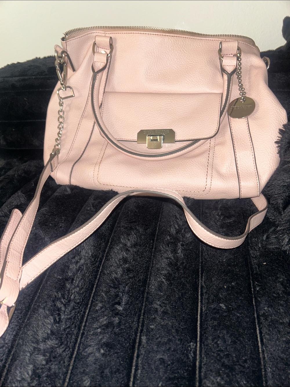 Steve Madden Blush Pink Leather Shoulder Satchel